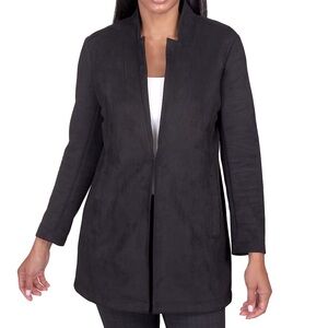 NWOT Long Vegan Suede Jacket with Pockets